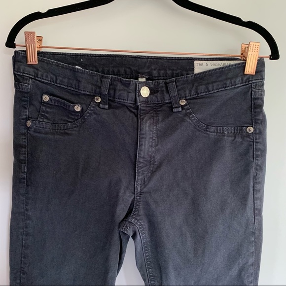 Rag and Bone Jean Legging Distressed Charcoal Skinny Jean Size 30 - Picture 6 of 13